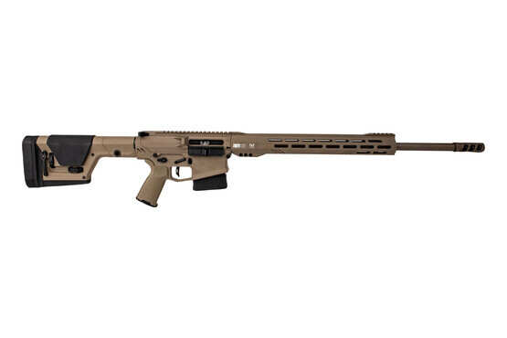 Rise Armament 1121XR 6.5 Creedmoor Precision Rifle in FDE with 22-inch barrel is an AR10 platform that's great for hunting and long range shooting.